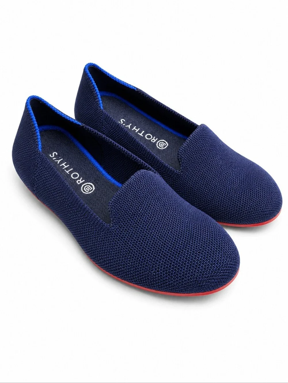 Rothy's Girls The Loafer Navy Blue Knit Slip On Flat Shoes Size Kids 2 School